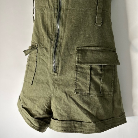 Army Green Cargo Romper from Fashion Nova! - Picture 3 of 6